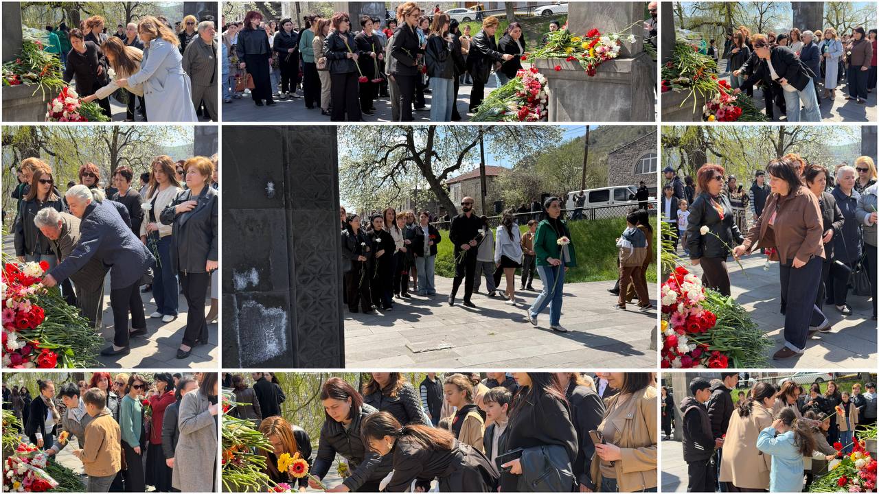 Գորիսի Յուրի Բախշյանի անվան թիվ 3 հիմնական դպրոցի աշխատակազմն ու աշակերտները հարգանքի տուրք մատուցեցին Հայոց ցեղասպանության զոհերի հիշատակին